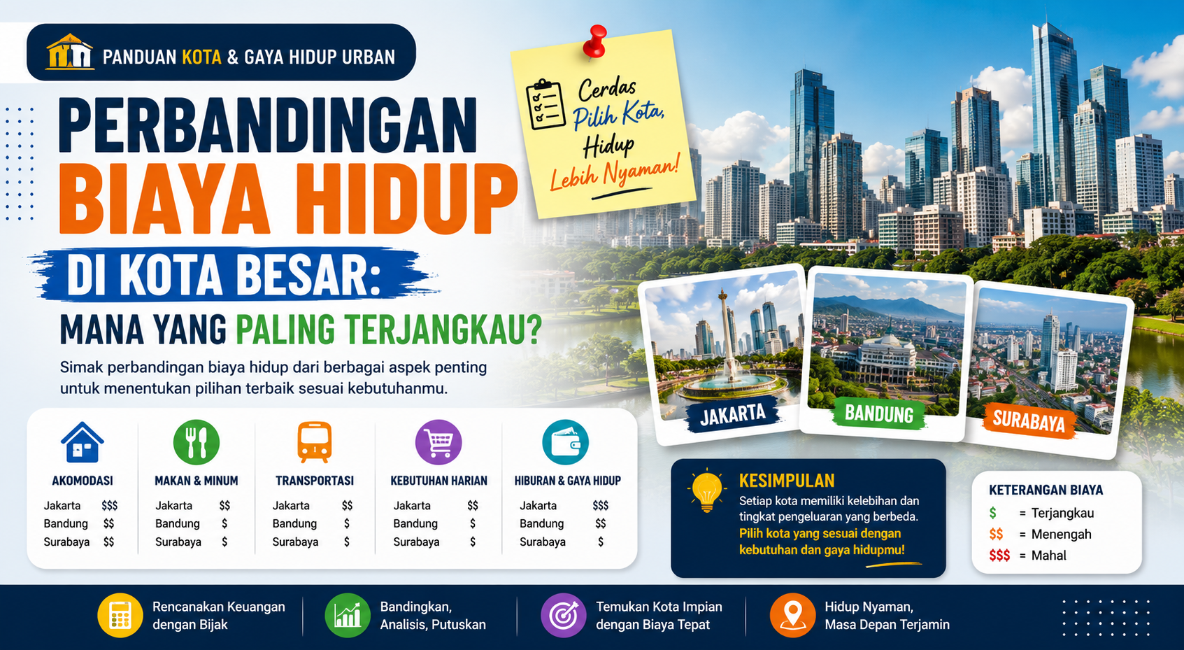 perbandingan biaya hidup di berbagai kota besar modern
