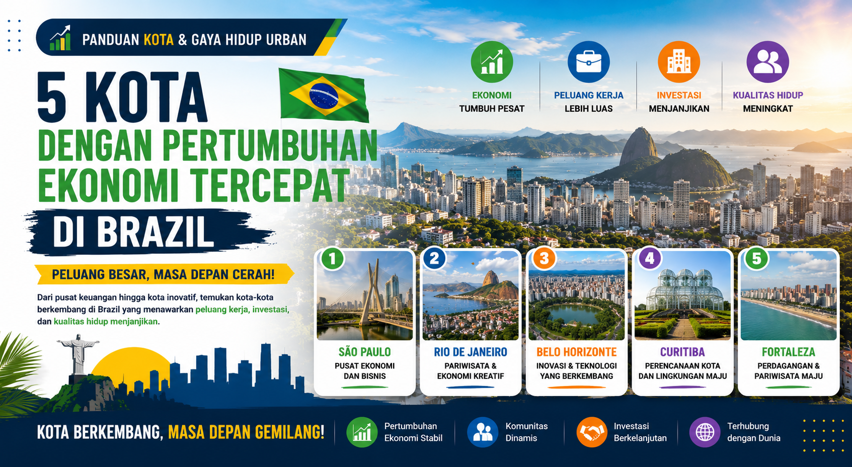 kota modern di Brazil dengan pertumbuhan ekonomi pesat