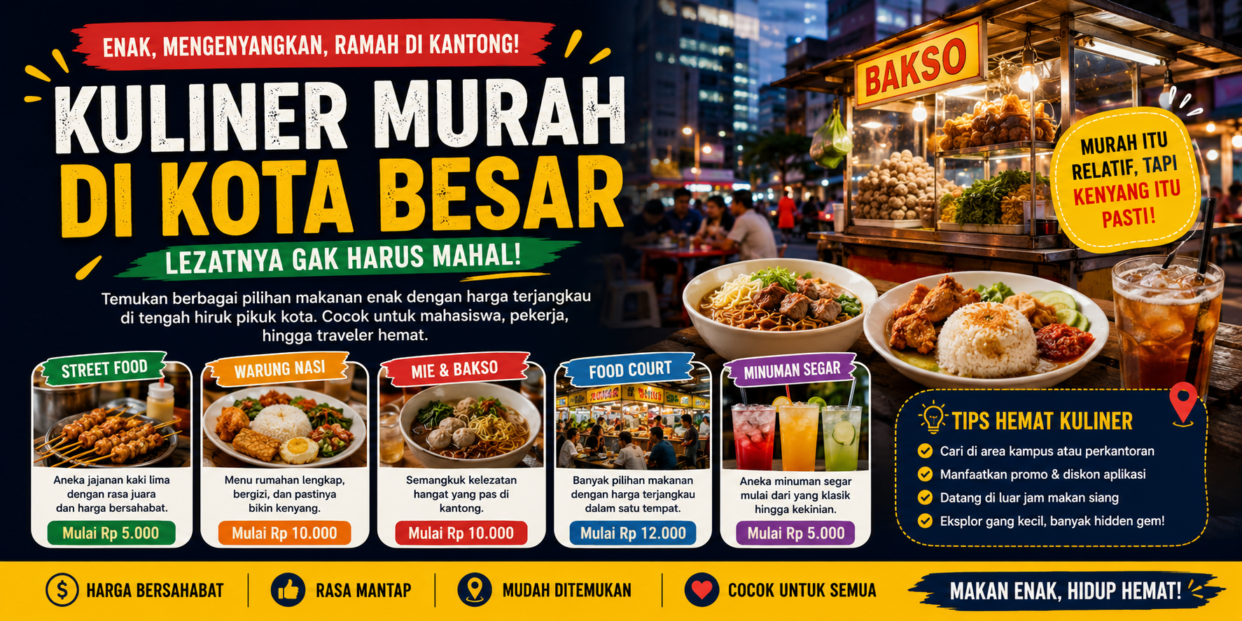 Kuliner Murah di Kota Besar yang Tetap Lezat dan Mengenyangkan
